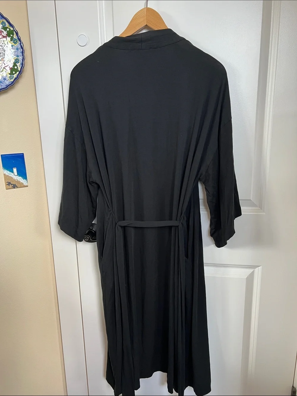 J Crew Black cotton robe S/M